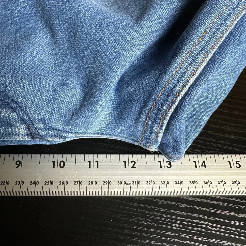 Vtg Wrangler Western 912DEN Denim Cut‎ Off Shorts Blue Made in USA 35